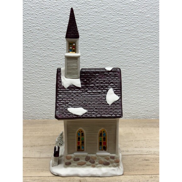 Vtg 1993 Christmas Valley Collection Lighted Porcelain Grace Chapel Church - Picture 6 of 15